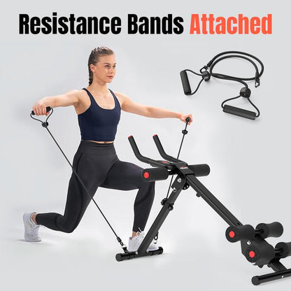 RELIFE REBUILD YOUR LIFE Adjustable Ab Trainer Machine Foldable Ab Workout Equipment for Home Gym, Core & Abs Exercise Machine, Arm Leg Glute Shaper