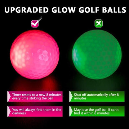 Glow in the Dark Golf Balls Light up Led Golf Balls Night Golf Gift Sets for Men Kids Women 6 Pack (6 Colors in One)