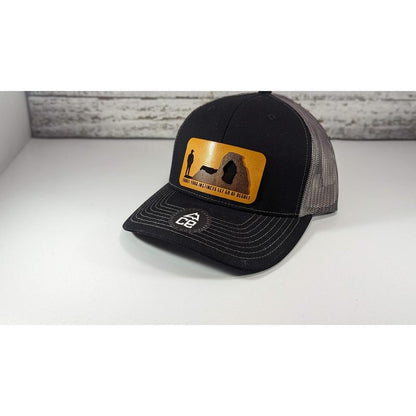 Trust Your Instincts Let Go of Regret Wood Patch Tucker Snapback Hat