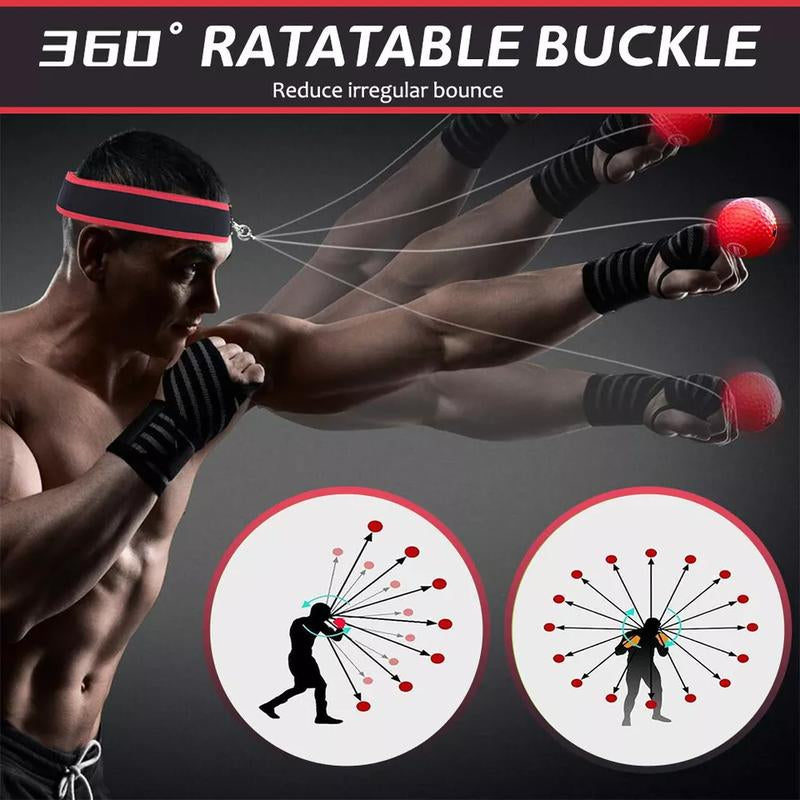 4 Difficulty Levels Boxing Reflex Ball W/Headband for Reaction Agility Punching