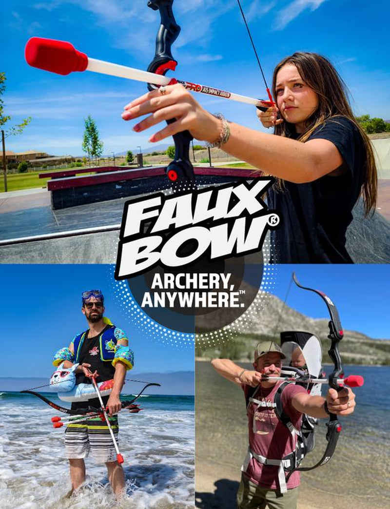 Faux Bow PRO Recurve - Foam Tipped Archery - 20 LB Draw Weight with 3 A15 Impact Arrows