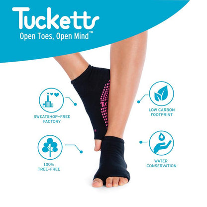 Tucketts Glacial Moraine Toeless Grip Socks for Women - Innovative Ankle-Length Anti-Slip Sports Socks for Yoga, Pilates, and More