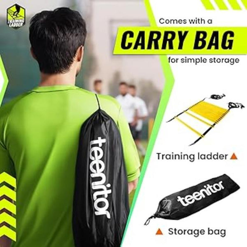 Teenitor Agility Ladder for Soccer, Speed, and Football Fitness Training - Carry Bag Included