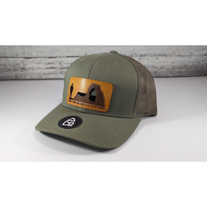 Trust Your Instincts Let Go of Regret Wood Patch Tucker Snapback Hat