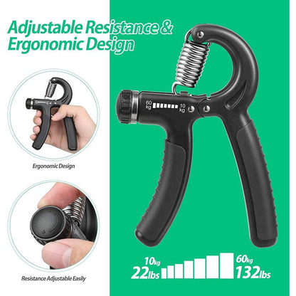 NIYIKOW Grip Strength Trainer, Hand Grip Strengthener, Adjustable Resistance 22-132Lbs (10-60Kg), Forearm Strengthener, Perfect for Musicians Athletes and Hand Injury Recovery NIYIKOW