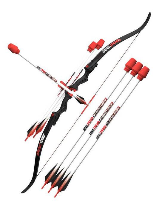 Faux Bow PRO Recurve - Foam Tipped Archery - 20 LB Draw Weight with 3 A15 Impact Arrows