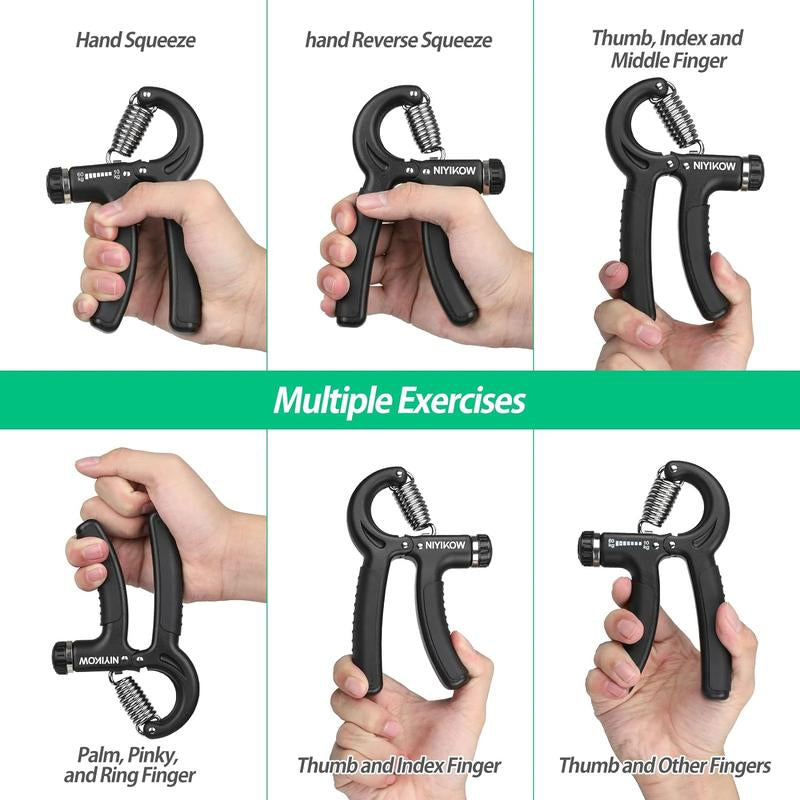 NIYIKOW Grip Strength Trainer, Hand Grip Strengthener, Adjustable Resistance 22-132Lbs (10-60Kg), Forearm Strengthener, Perfect for Musicians Athletes and Hand Injury Recovery NIYIKOW