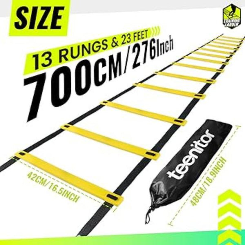 Teenitor Agility Ladder for Soccer, Speed, and Football Fitness Training - Carry Bag Included
