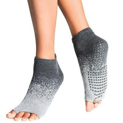 Tucketts Glacial Moraine Toeless Grip Socks for Women - Innovative Ankle-Length Anti-Slip Sports Socks for Yoga, Pilates, and More